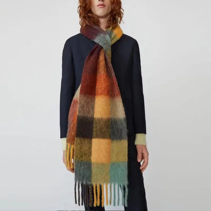 Winter Plaid Cashmere Scarf Fashion Shawl Colored Checked Scarves Warm
