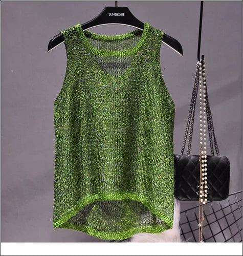Womens Fashion  Korean Tank Top  Heart Cut Out Top Sexy Hollow Out Bright