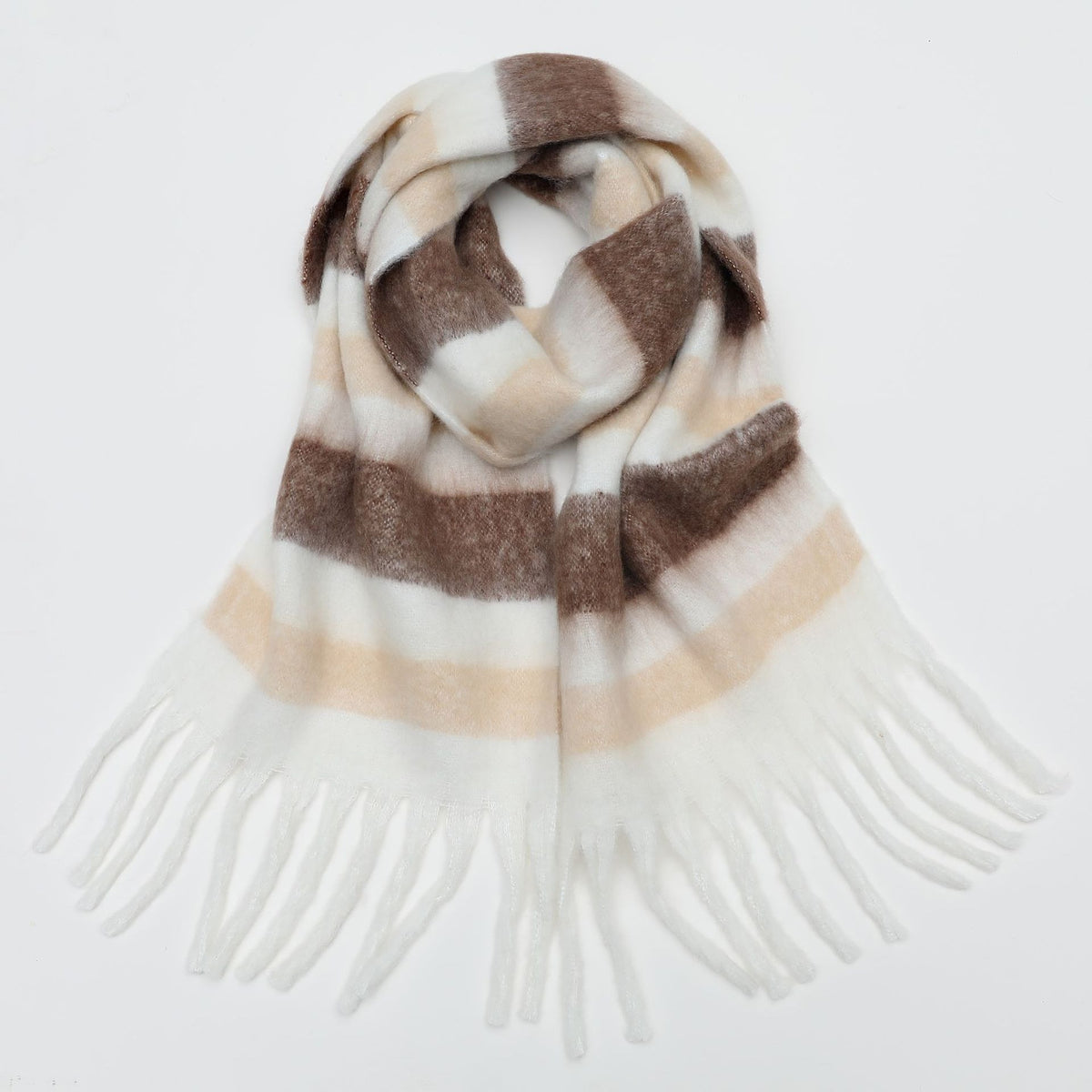Autumn and winter scarves made of imitation cashmere, thickened and warm striped plaid scarves, women's fashion tassels, long necklaces for men and women, couples