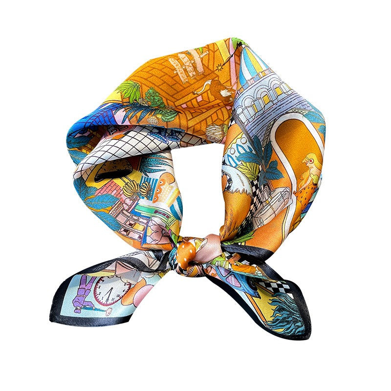 Small square scarves for women as gifts, spring and autumn outfits, elegant and trendy scarves
