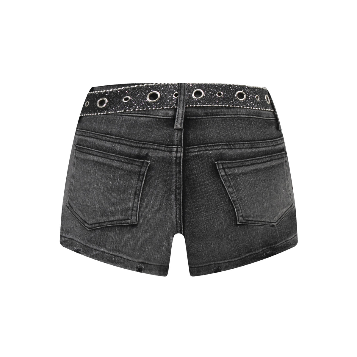 Spicy girl with low waist denim shorts for women