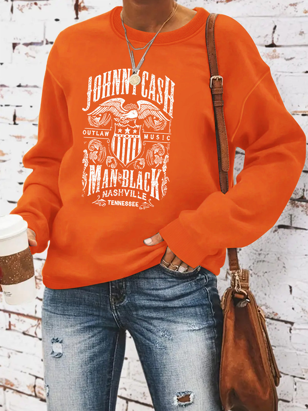 JOHNNY CASH Printed Hoodie for Women