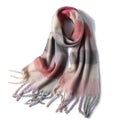 Autumn and winter scarves made of imitation cashmere, thickened and warm striped plaid scarves, women's fashion tassels, long necklaces for men and women, couples