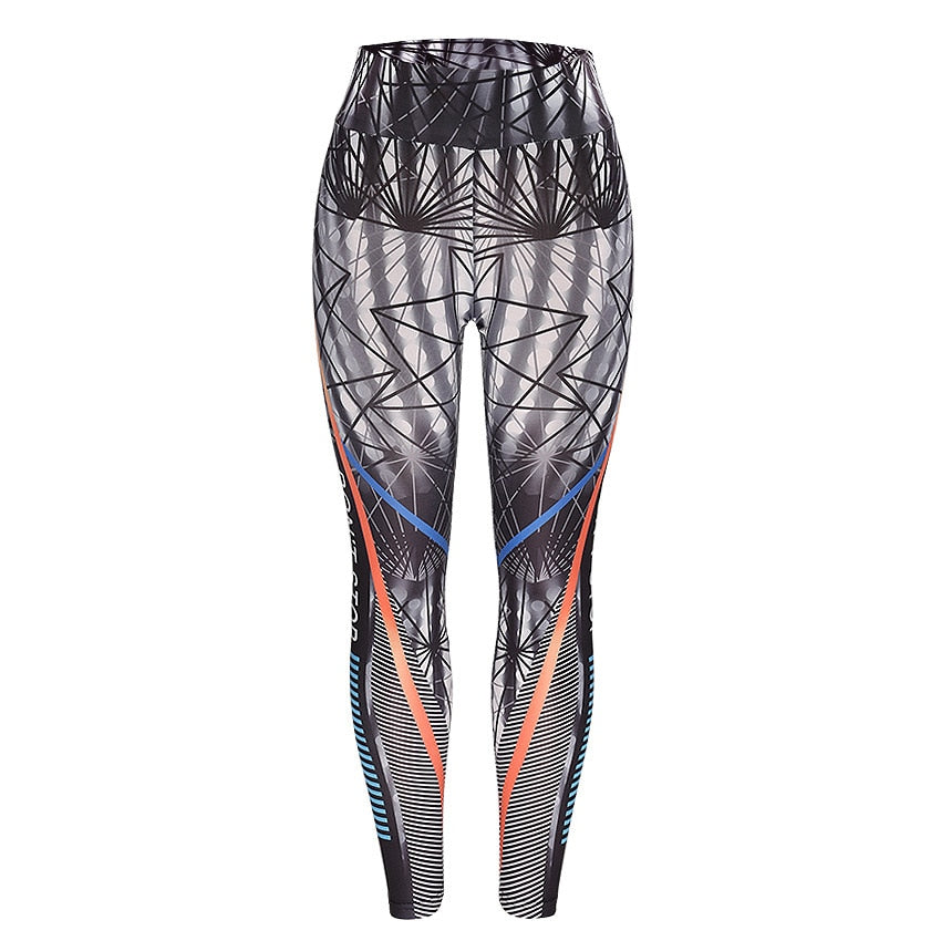 Don't Stop Letter Print Fitness Women Leggings 3D Printed Slim Jeggings High Waist Sporting Leggings Elastic Skinny Long Pants