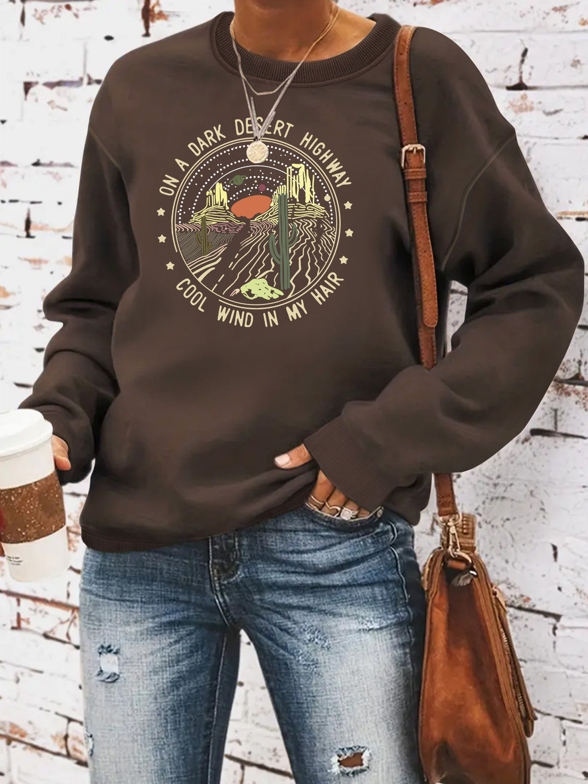Printed loose hoodie for women