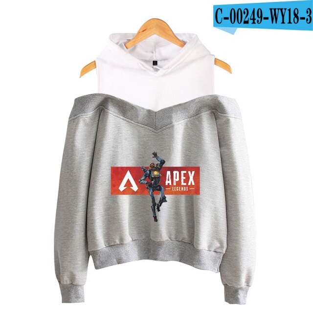 Apex Legends Print Hoodies Sweatshirts Sleeve Off-Shoulder