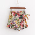 Chic Printed Shorts Dress with Bow Detail for Women