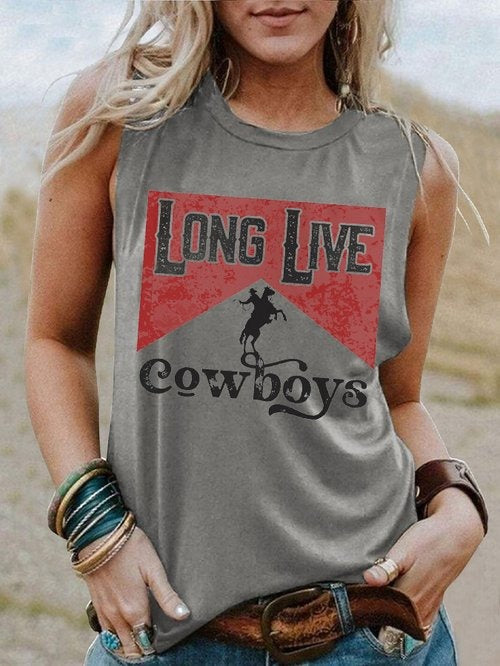 Women’s Sleeveless Loose-Fit Graphic Tank Top – Casual Summer Shirt