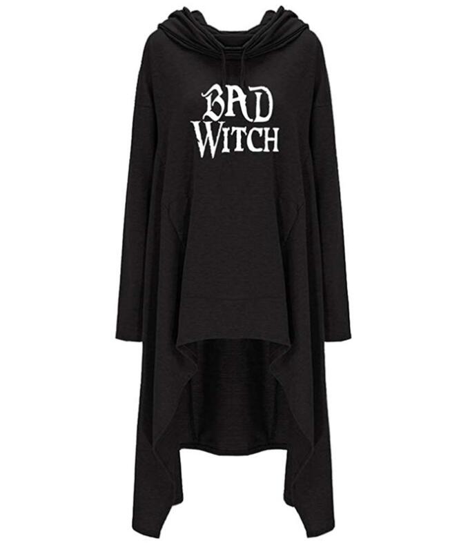Letter Print Hoodies for Women Long Irregular Sweatshirts Hoodies