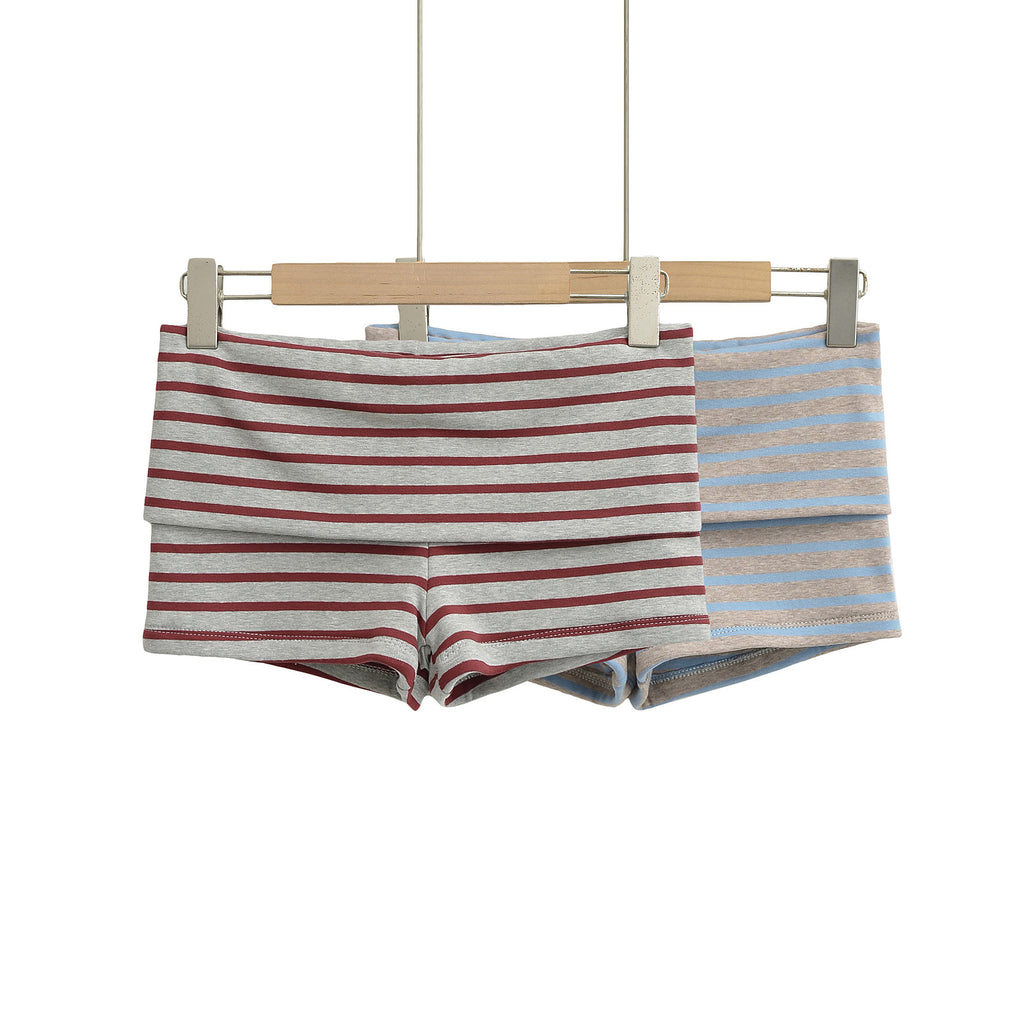 Women's Striped Colorblock Low-Waist Shorts