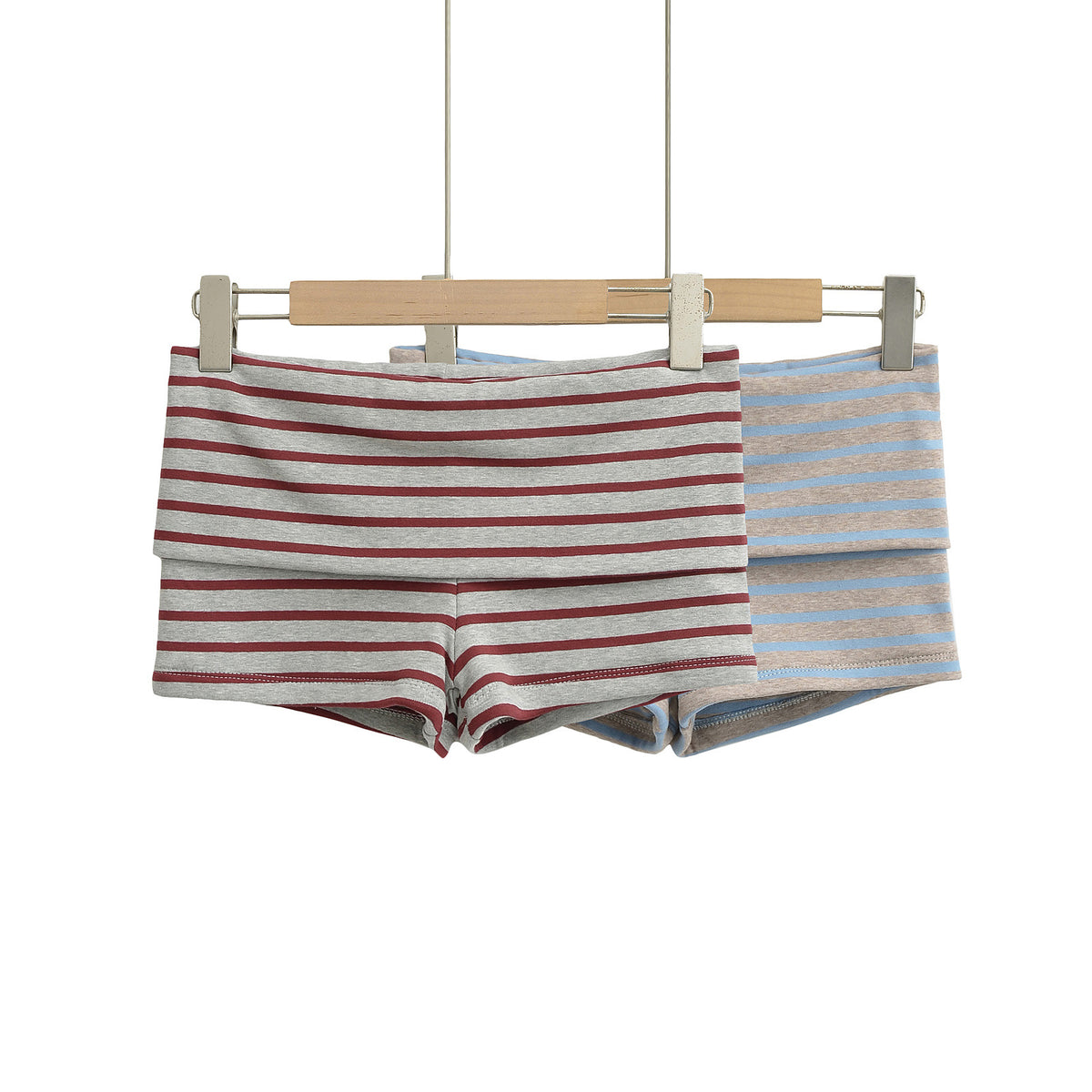 Women's Striped Colorblock Low-Waist Shorts