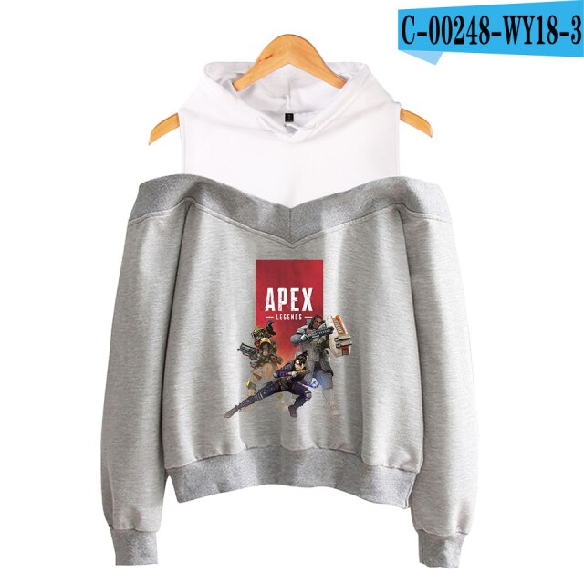 Apex Legends Print Hoodies Sweatshirts Sleeve Off-Shoulder