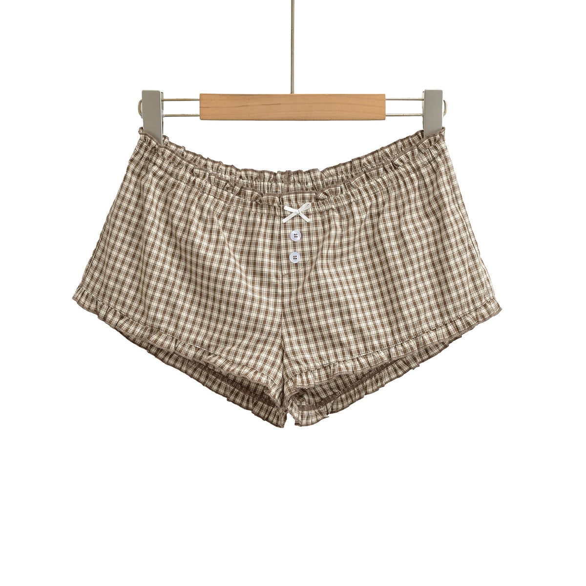 Striped drawstring low waisted shorts for women