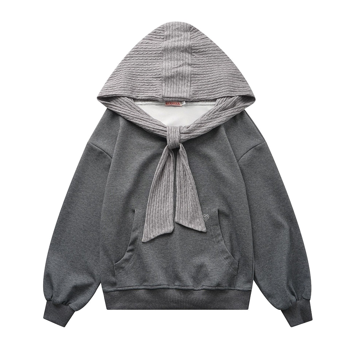 Fake two shawl hooded hoodies for women
