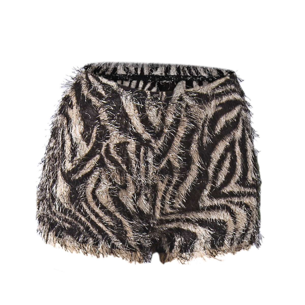 Printed fringe leopard print shorts for women