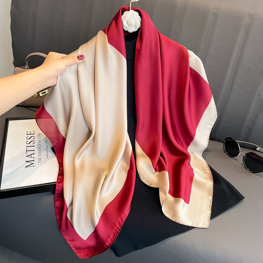 New silk printed scarves are versatile and fashionable. Long style beach shawl scarves made of real silk