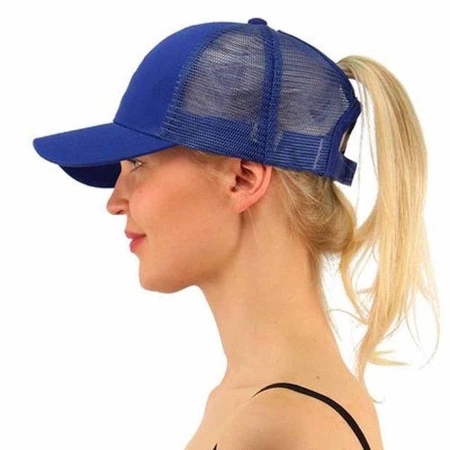 Summer Women  Mesh Cap Ponytail Baseball Caps Fashion Snapback Caps For Women&Man Sport Hat