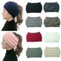 New Ponytail Beanie Women Stretch Knitted Crochet Beanies Winter Hats For Women Hats Cap Warm Lady Messy Bun Wholesale