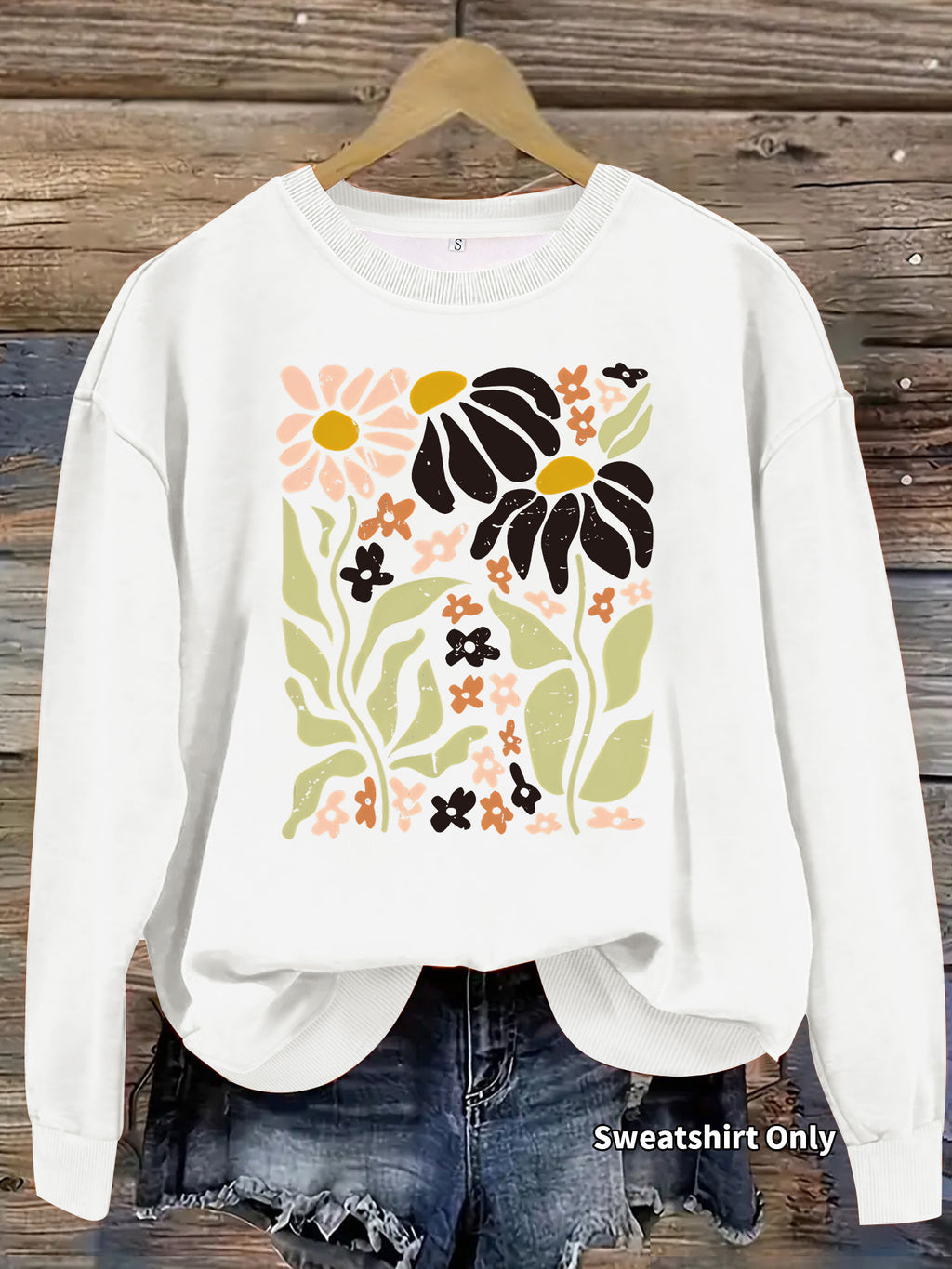 Floral pattern printed hoodie for women