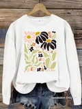 Floral pattern printed hoodie for women