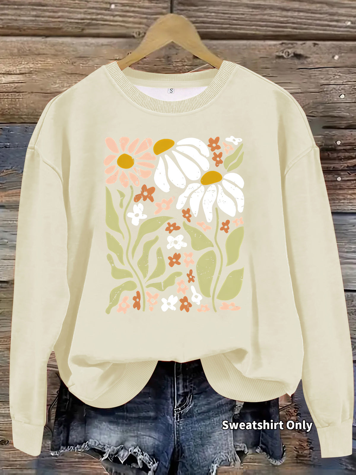 Floral pattern printed hoodie for women