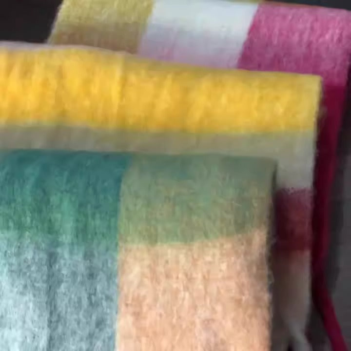Autumn and winter scarves made of imitation cashmere, thickened and warm striped plaid scarves, women's fashion tassels, long necklaces for men and women, couples