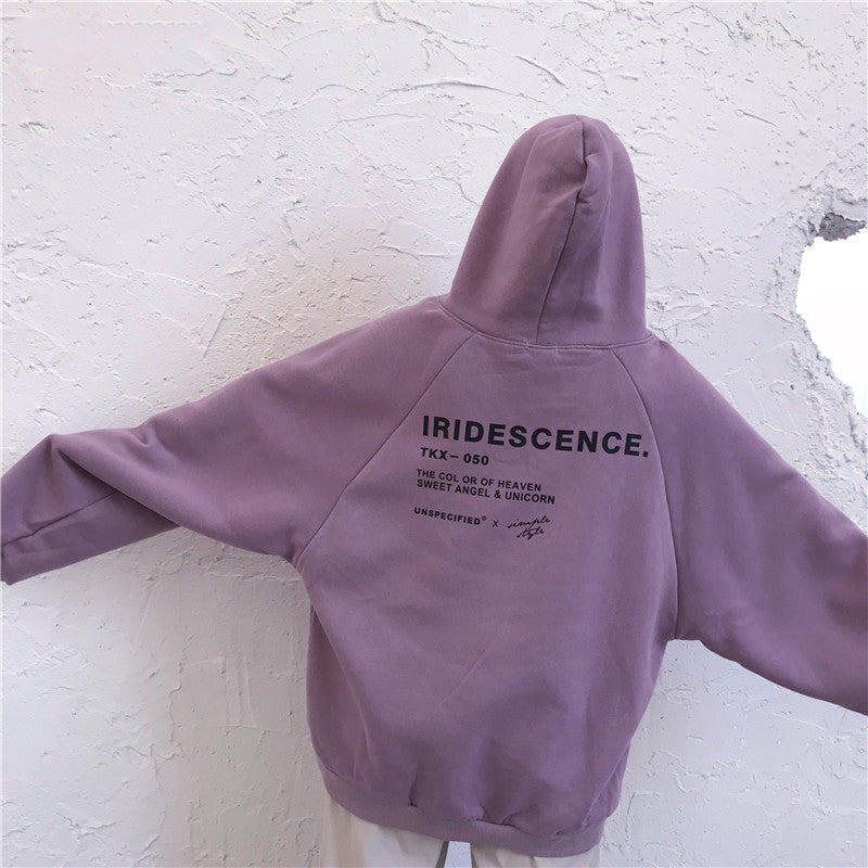 Women's Hoodies Thicker Plus Velvet Warm Soft Letter Printed Simple All-Match Pockets Leisure Pullovers Women's Trendy Sweatshirts
