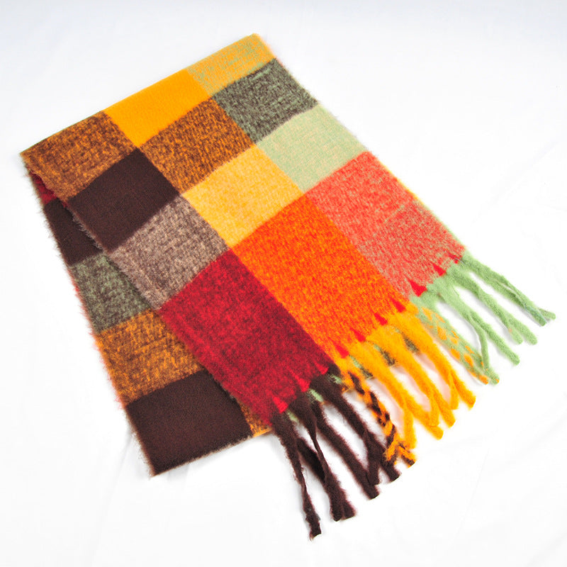 Winter Plaid Cashmere Scarf Fashion Shawl Colored Checked Scarves Warm