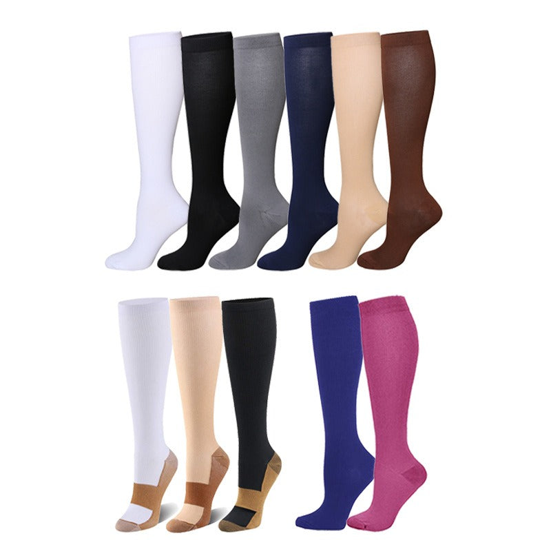 Solid color mid-calf compression socks jump rope sports socks student pressure socks