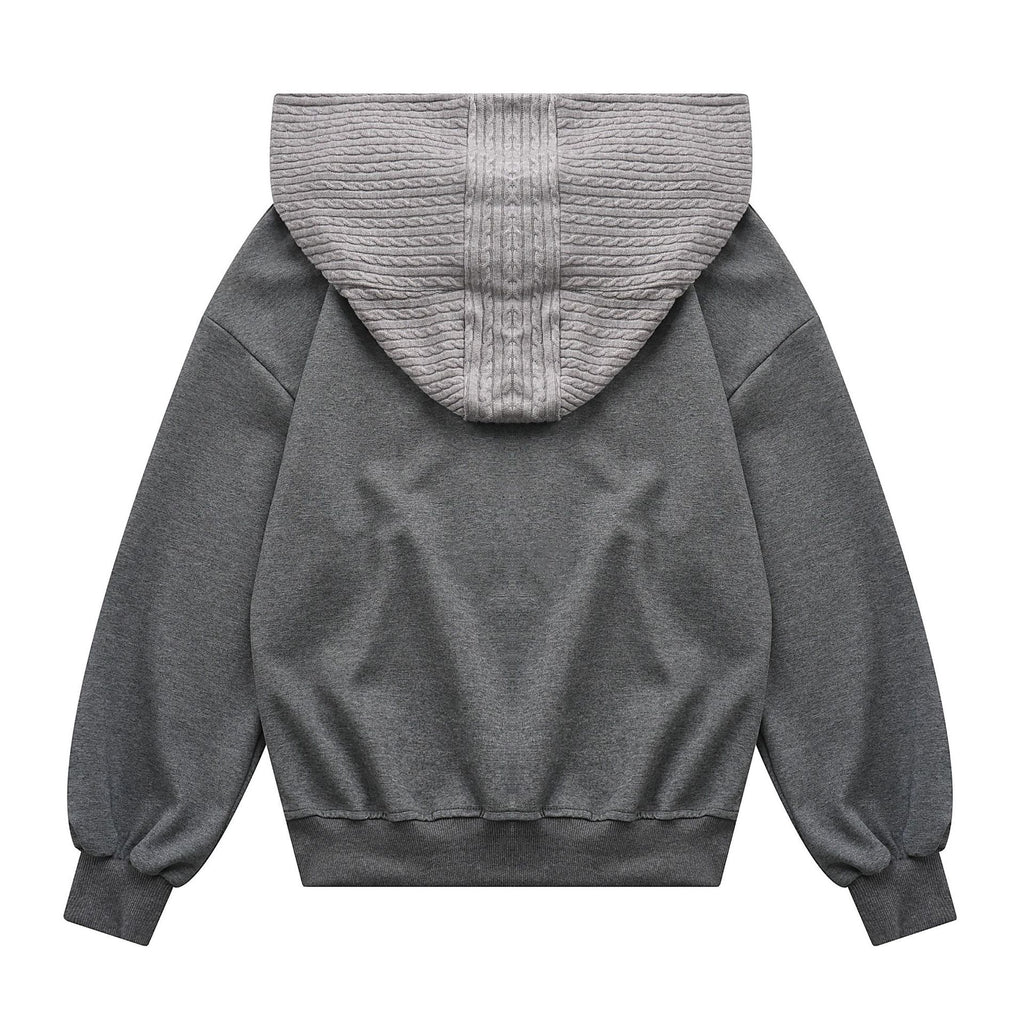 Fake two shawl hooded hoodies for women