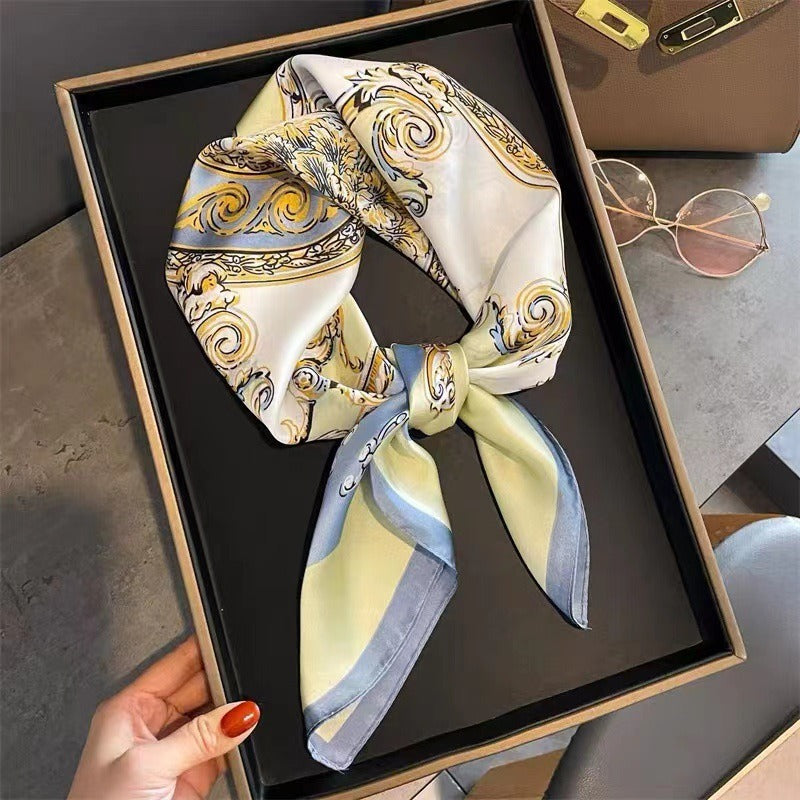 New silk printed scarves are versatile and fashionable. Long style beach shawl scarves made of real silk