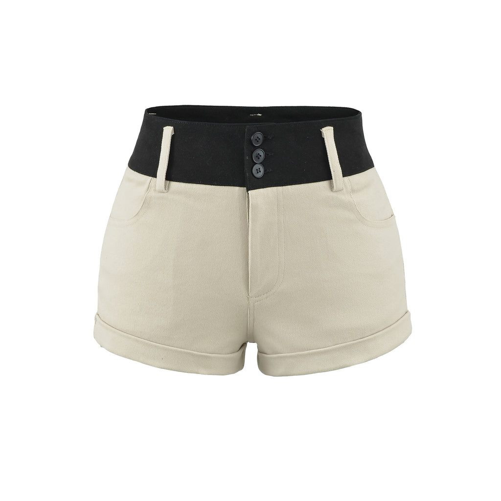Color blocked shorts for women