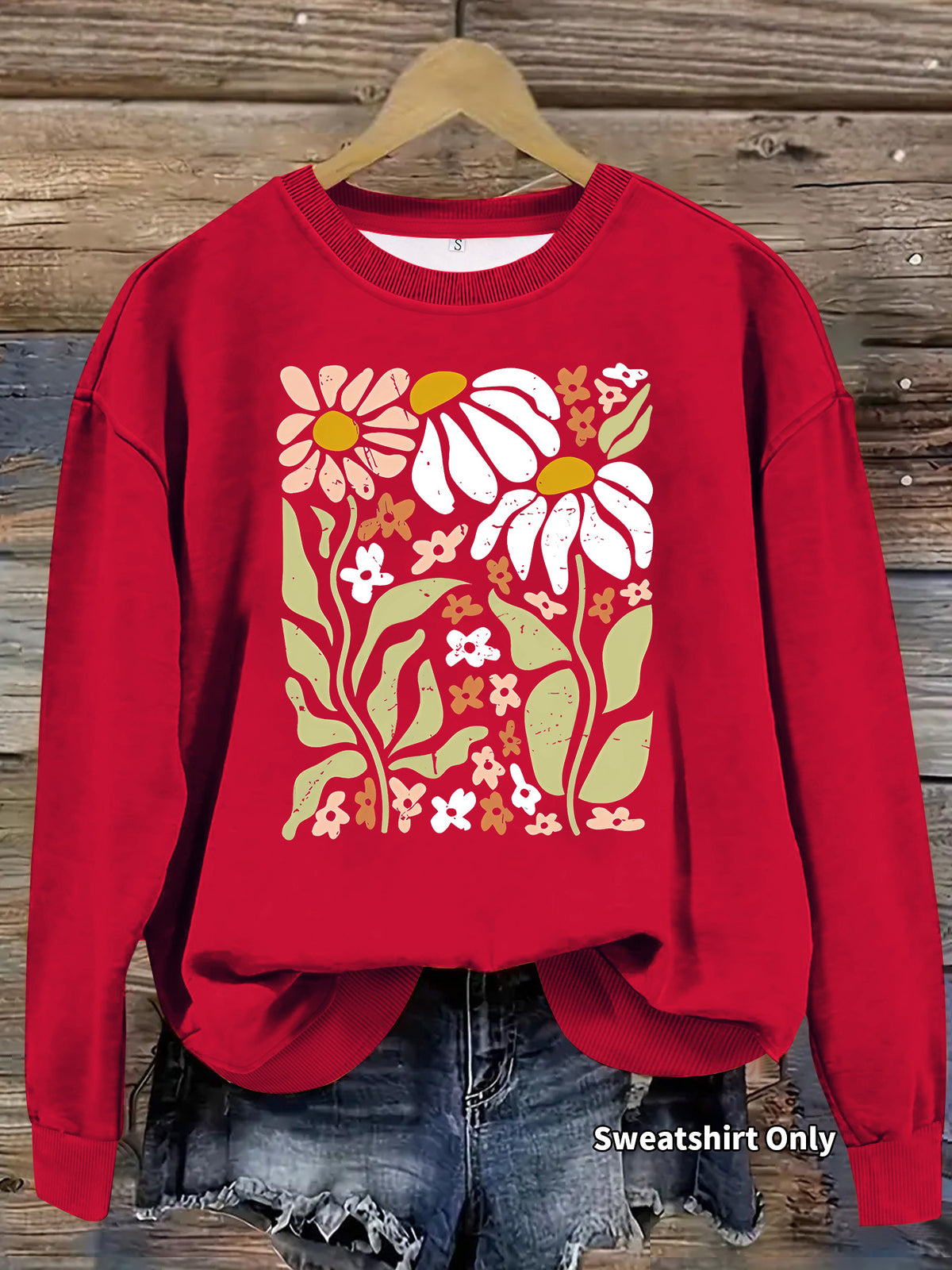 Floral pattern printed hoodie for women