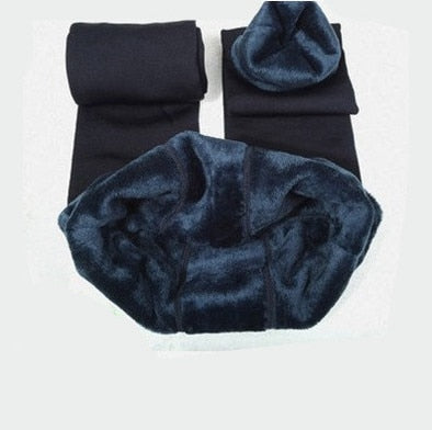 Warm Women's Plus-Size Velvet High-Waist Winter Leggings