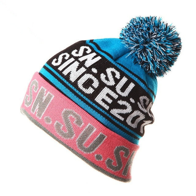 NEW Skiing Hats for Christmas Women Warm Winter Knitting Skating Skull Cap Hat Beanies Turtleneck Caps Ski Cap Snowboard Hat