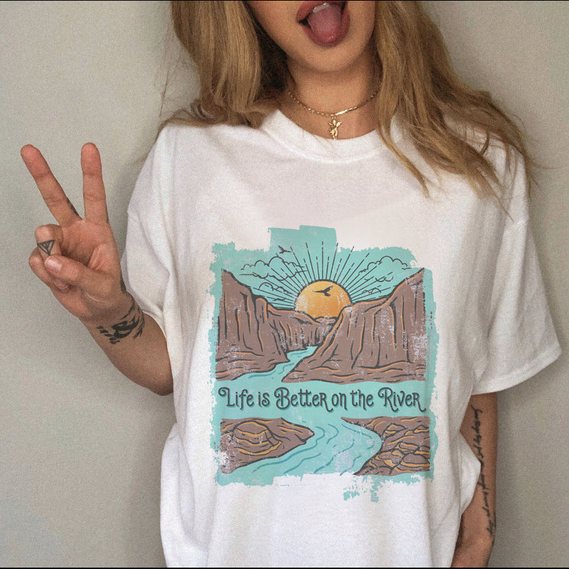 Summer Womens Cartoon Desert Pattern Printing Casual Fashion Slim Round Neck T Shirt Short Sleeve Top Clothes Ins Fashion