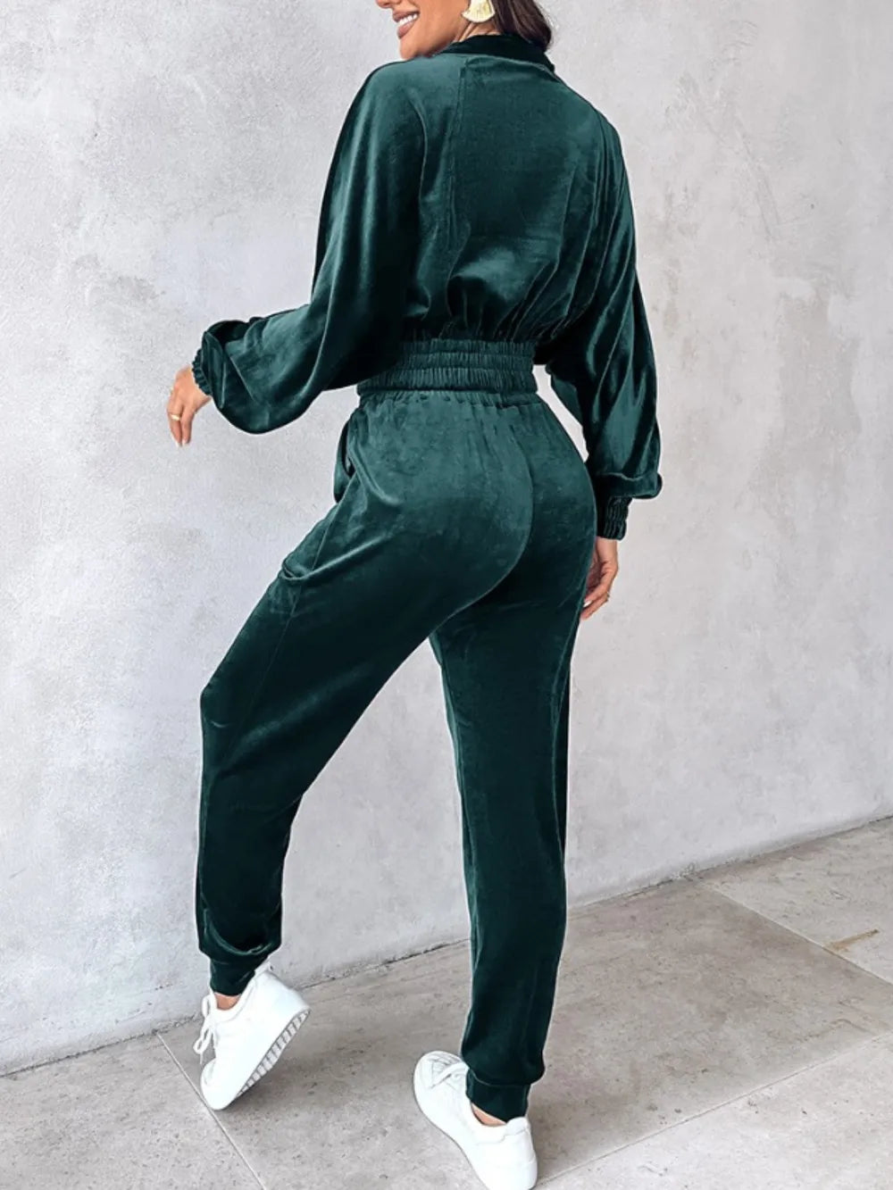 Ensemble brassière zippée à manches longues et jogging