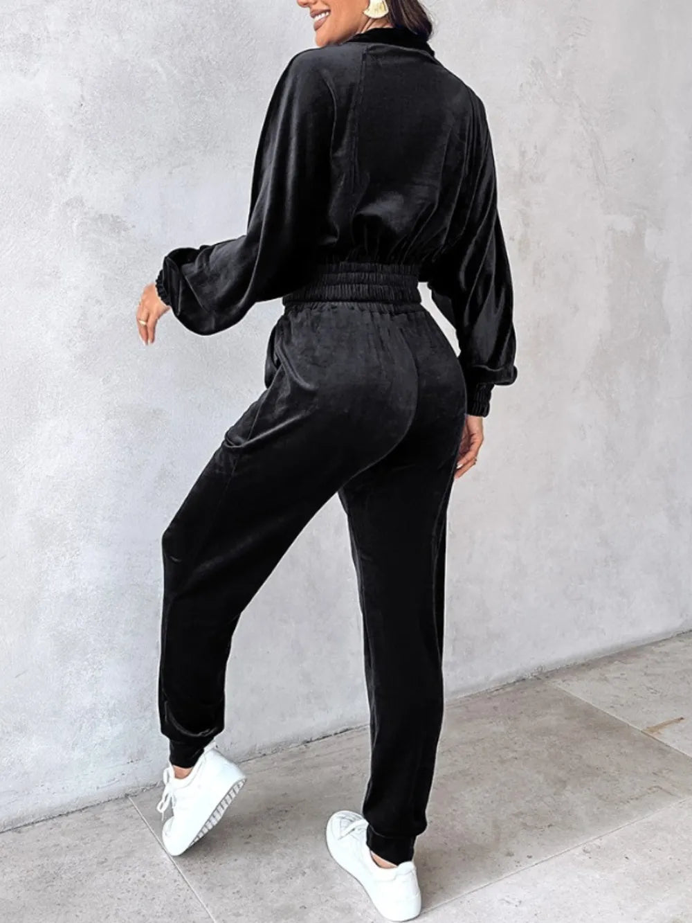 Ensemble brassière zippée à manches longues et jogging