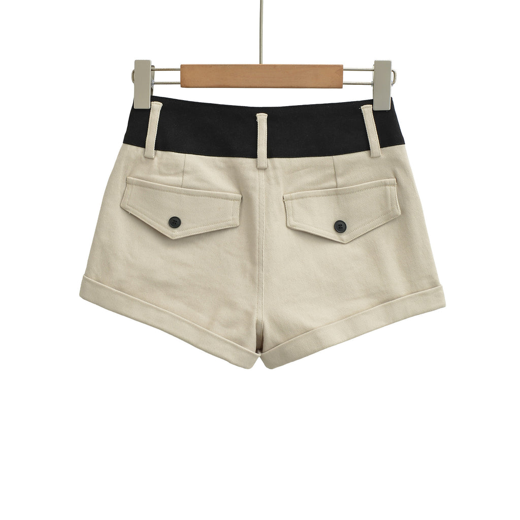 Color blocked shorts for women