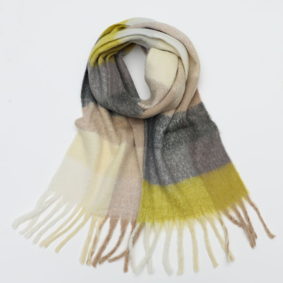 Autumn and winter scarves made of imitation cashmere, thickened and warm striped plaid scarves, women's fashion tassels, long necklaces for men and women, couples