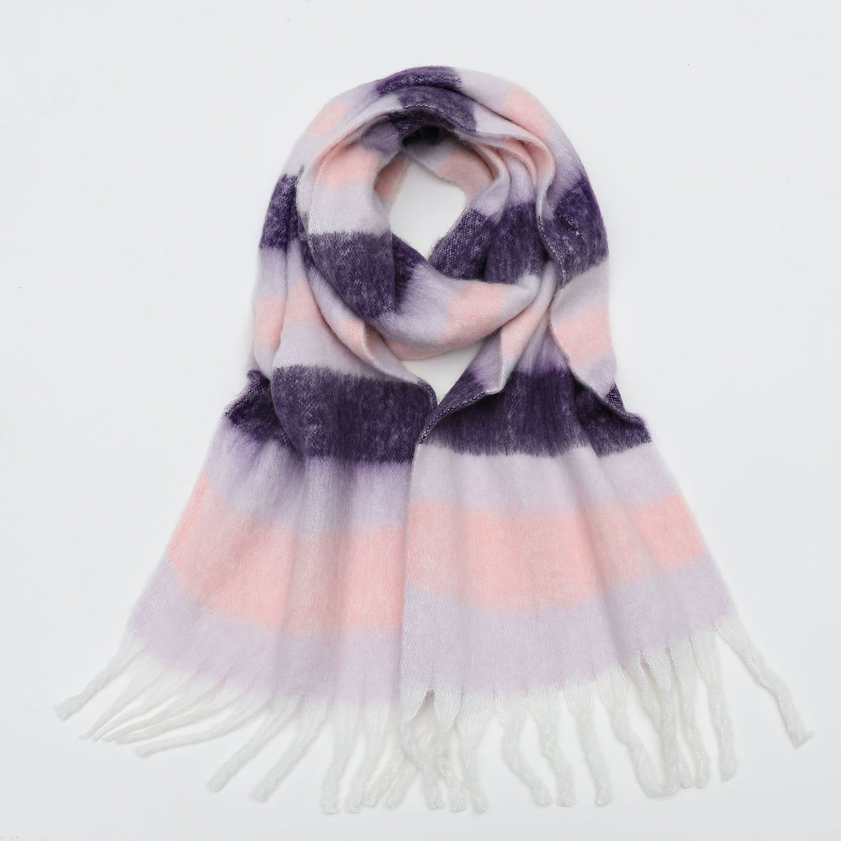 Autumn and winter scarves made of imitation cashmere, thickened and warm striped plaid scarves, women's fashion tassels, long necklaces for men and women, couples