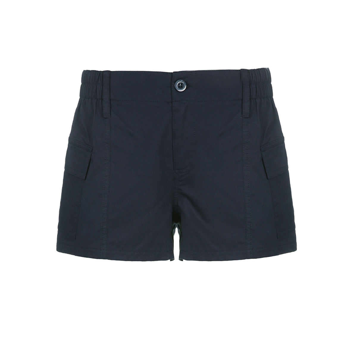Solid color workwear denim shorts