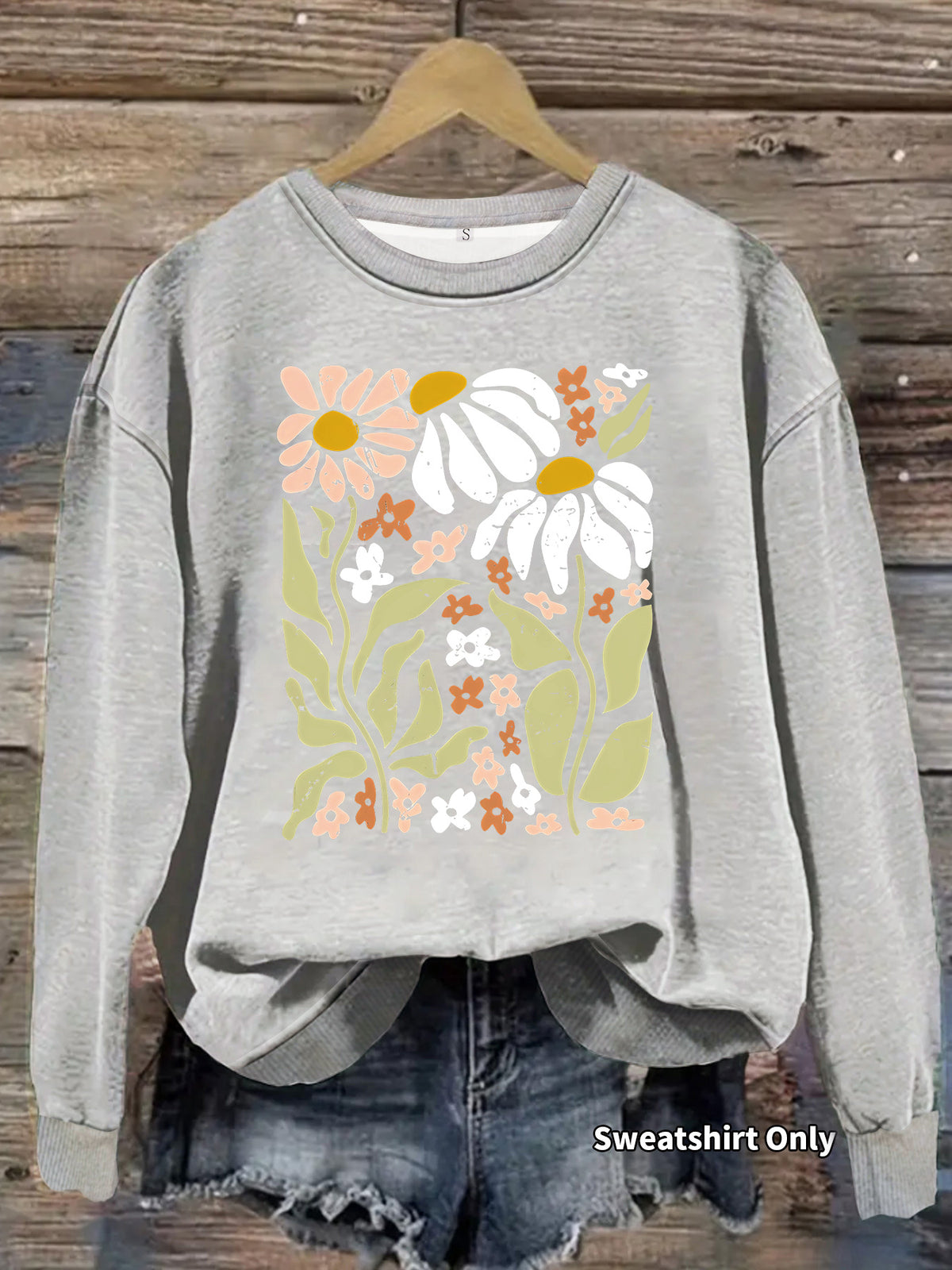 Floral pattern printed hoodie for women