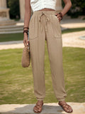 Perfee Textured High-Waist Joggers