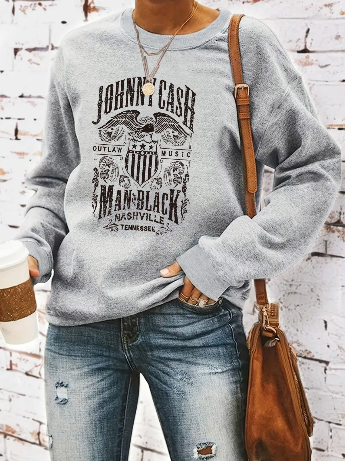 JOHNNY CASH Printed Hoodie for Women