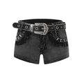 Spicy girl with low waist denim shorts for women