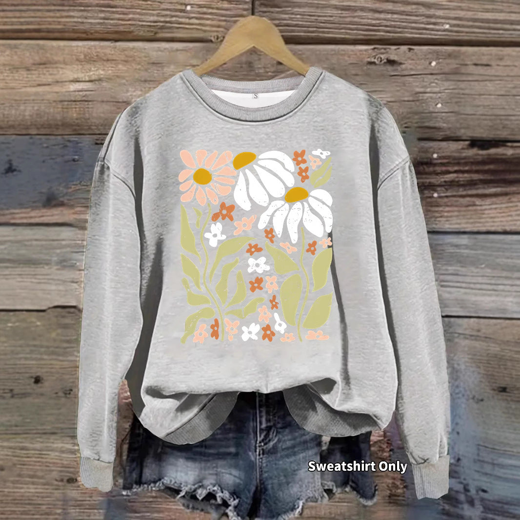 Floral pattern printed hoodie for women