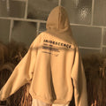 Women's Hoodies Thicker Plus Velvet Warm Soft Letter Printed Simple All-Match Pockets Leisure Pullovers Women's Trendy Sweatshirts