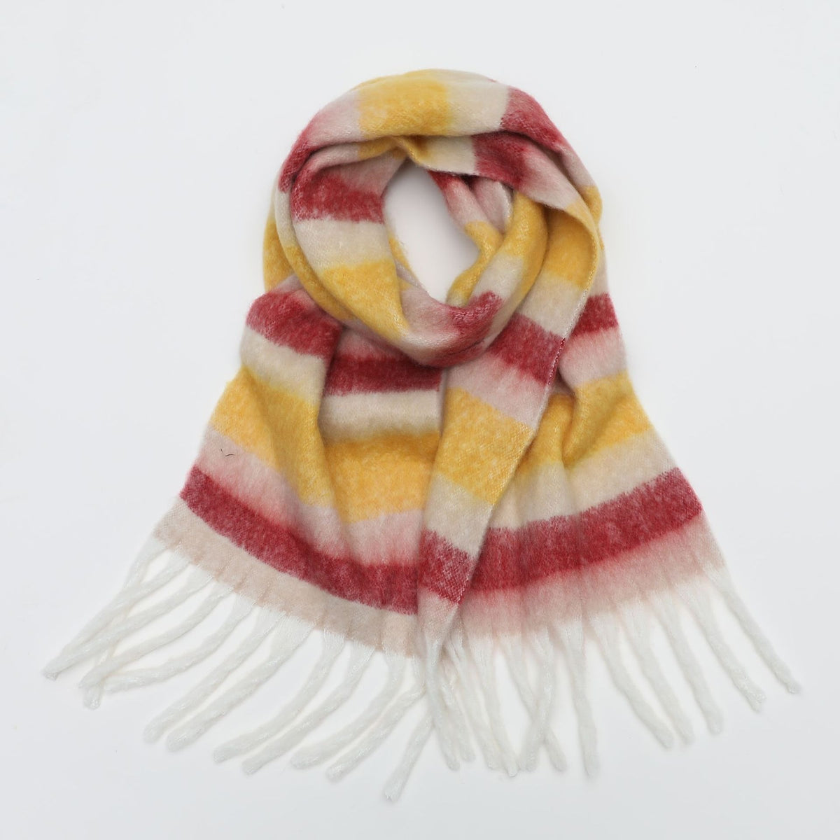 Autumn and winter scarves made of imitation cashmere, thickened and warm striped plaid scarves, women's fashion tassels, long necklaces for men and women, couples