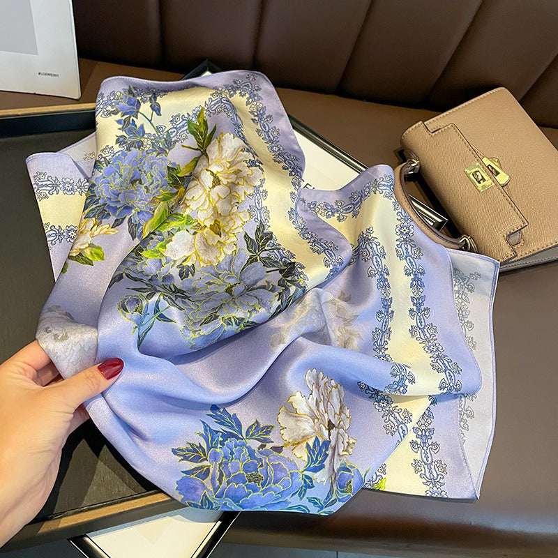 Foulards carrés, foulards en soie, foulards de protection solaire pour le cou des femmes, associés à des cravates et des sacs